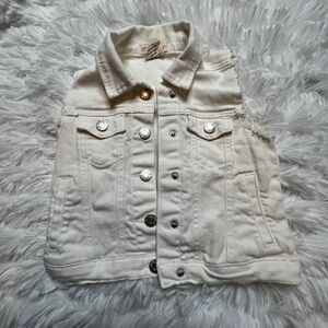 Girls SOHO Blue Creamy White Denim Vest